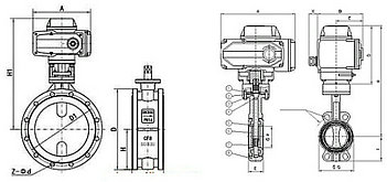 電動(dòng)襯膠蝶閥結構圖