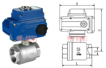 電動(dòng)螺紋球閥結構圖