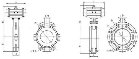 氣動(dòng)襯氟蝶閥結構圖