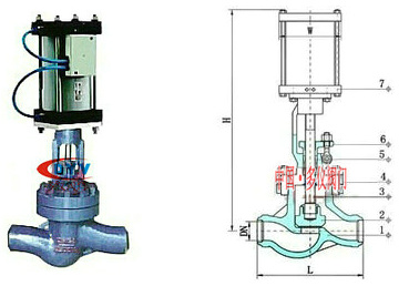 氣動(dòng)焊接截止閥結構圖