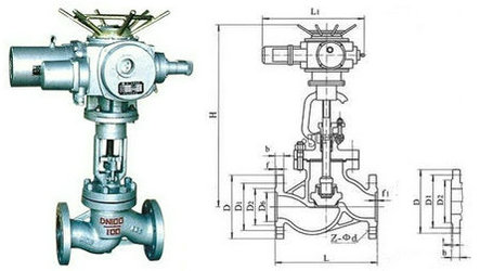 電動(dòng)法蘭截止閥結構圖