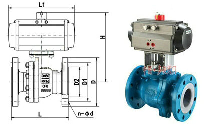 氣動(dòng)襯氟球閥結構圖