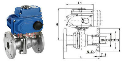 電動(dòng)開(kāi)關(guān)球閥結構圖
