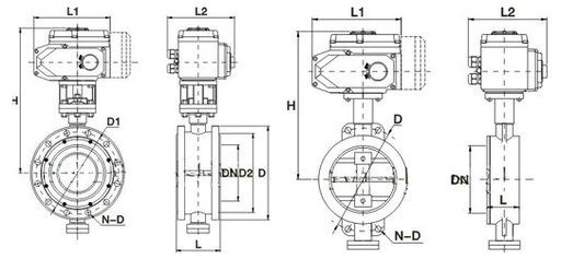 電動(dòng)硬密封蝶閥結構圖