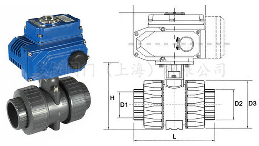 電動(dòng)UPVC球閥結構圖