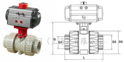 氣動(dòng)PP球閥結構圖