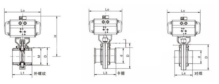 氣動(dòng)衛生級蝶閥結構圖