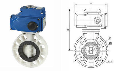 電動(dòng)PP蝶閥結構圖