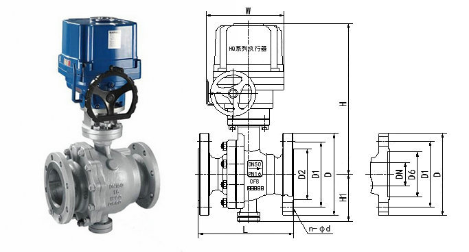 電動(dòng)固定球閥結構圖