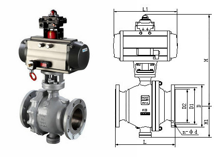 氣動(dòng)固定式球閥結構圖